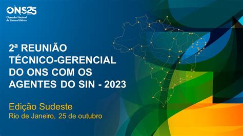 Reuni O T Cnico Gerencial Do Ons Em Sess O Sudeste Rio De