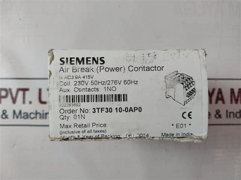 Siemens Tf A Air Break Power Contactor V Aeliya Marine