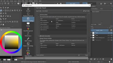Customization Canvas Input Settings In Krita Youtube