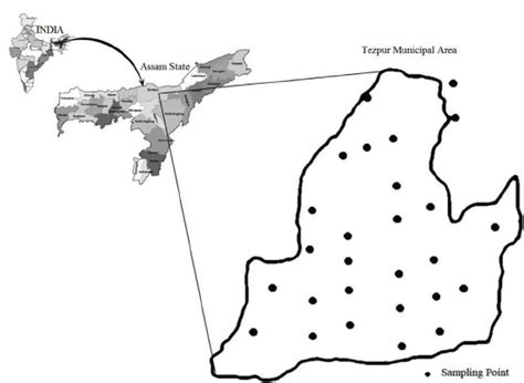 Location map of the study area, Tezpur, Assam (India) | Download ...