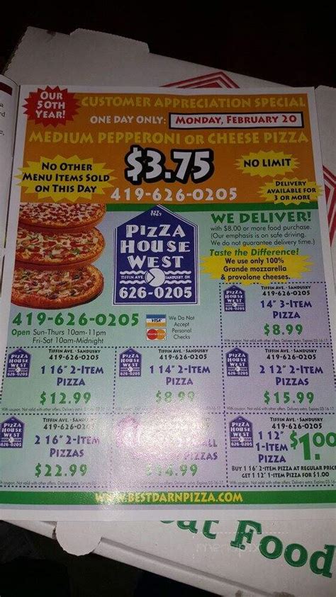 Pizza House West Menu in Sandusky, OH | Order Delivery & Reviews