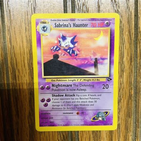 Sabrinas Haunter 55132 Gym Challenge Uncommon Vintage Pokemon Card Lp