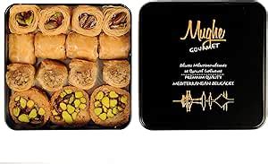 Mughe Gourmet Baklava Assortment Elegant Gift Box Baklawa Pistachio