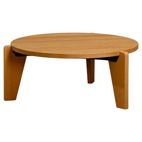 Jean Prouv Gu Ridon Bas Coffee Table Is Solid Oak For Vitra For Sale