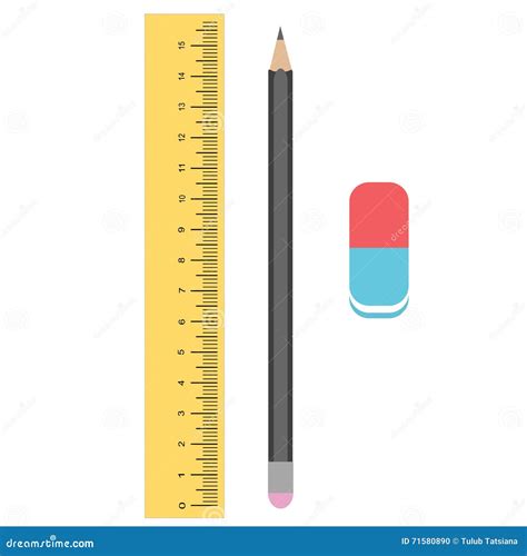 Set Of Ruler Pencil Erase Icon Vector Illustration Set Of Drawing