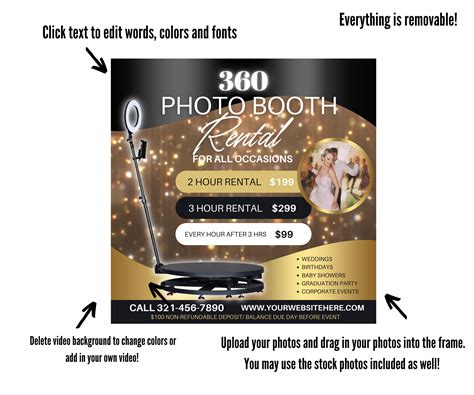 360 Photo Booth Flyer Party Flyer Event Flyer 360 Photbooth Etsy