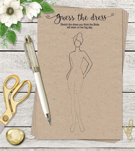 Guess The Dress Bridal Shower Gameinstant Download2 Versionsrustic