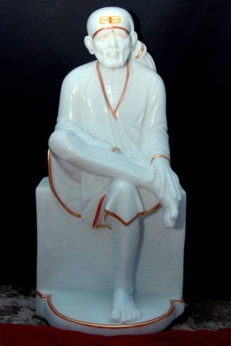 White Straight 30 Inch Sai Baba Marble Statue For Worship Temple