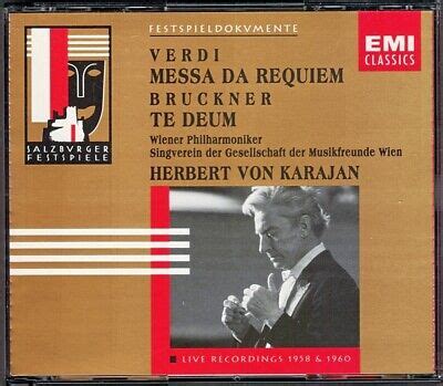 Herbert Von Karajan Verdi Requiem Bruckner Te Deum 2CD Leonie Rysanek