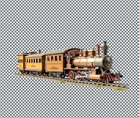 Magnífico trem em miniatura isolado em fundo transparente PSD Premium