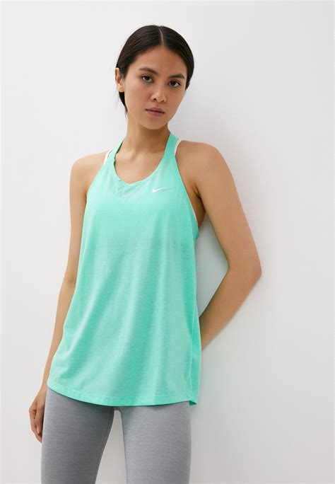 Майка спортивная Nike W NK DRY ESS ELASTIKA TANK цвет бирюзовый