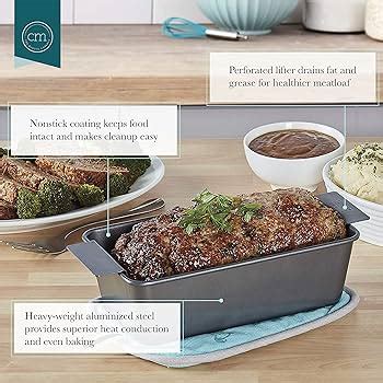 Piece Non Stick Meatloaf Pan With Perforated Insert Off