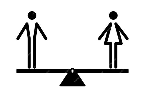 Premium Vector Gender Equality Concept Man And Woman Icon On A Seesaw