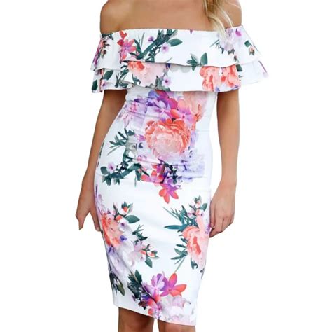 Buy Woman Summer Fashion Clothing Flower Print Dress