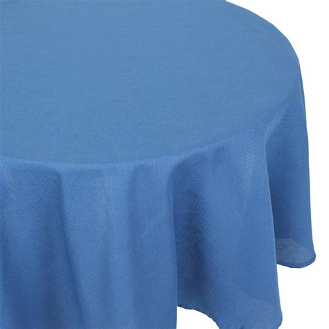 Nappe Ronde Cm Jacquard Coton Cube Bleu Cobalt Linnea Linge