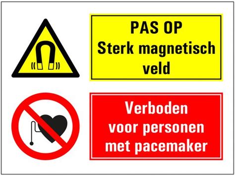 Sterk Magnetisch Veld Personen Met Pacemaker Verboden Bord 600 X 450