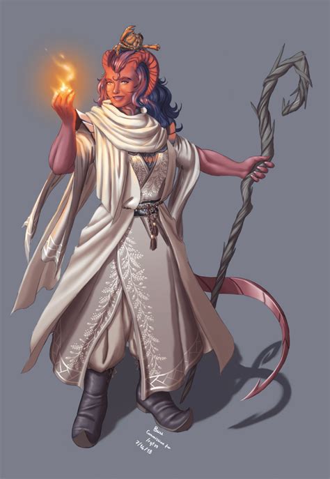 Commission Ceridwen The Tiefling Druid Characterdrawing Dungeons