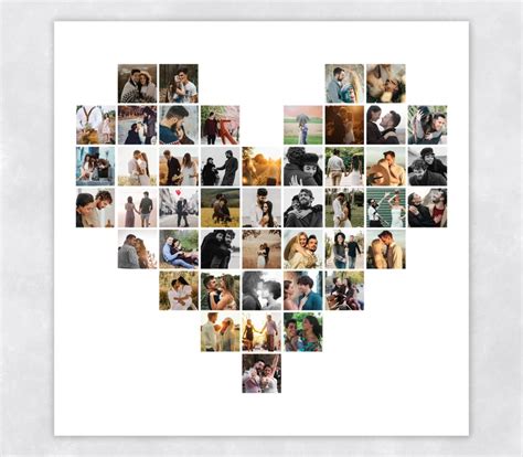 Heart photo collage templates love collage digital photo collages ...