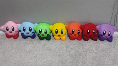 Kirby Plush Rainbow Kirby Pink Blue Green Yellow Orange Red Purple ...