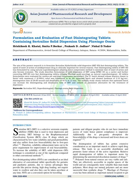 Pdf Formulation And Evaluation Of Fast Disintegrating Tablets