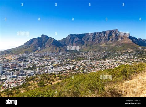 View Over Cape Town Devil S Peak And Table Mountain From Signal Hill