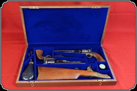 Colt 1860 Army Set Of Two Cased Model Us Cavalry