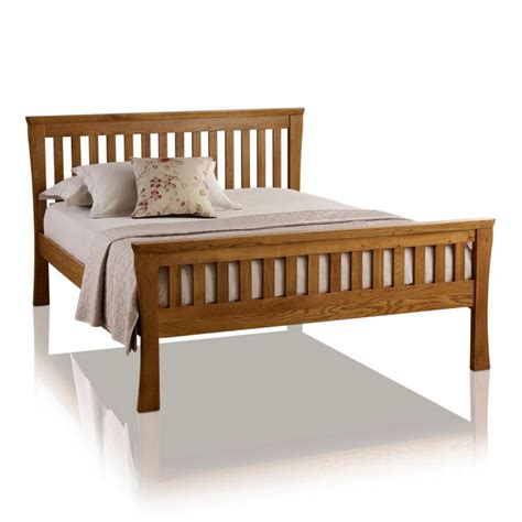 Orrick Double Bed Rustic Solid Oak Oak Furniture Land