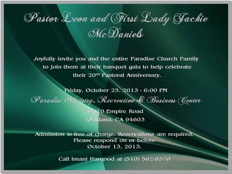 Pastor Appreciation Day Invitation Letter Infoupdate Org