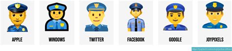 👮 Police officer emojis 👮🏻👮🏼👮🏽👮🏾👮🏿👮‍♂️👮‍♀️