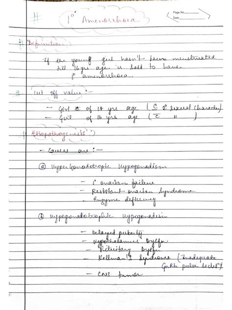 Primary and Secondary Amenorrhoea | PDF