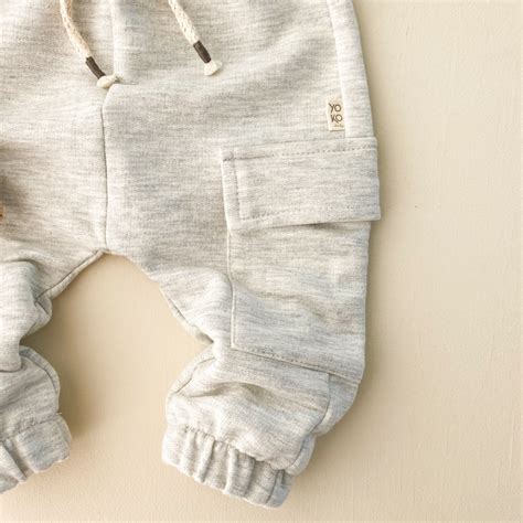 Calça Cargo Bebe Moletom Mescla Natural yokobaby br