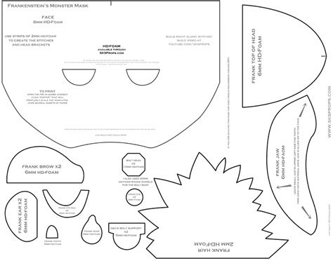 Hd Foam Frankenstein S Monster Mask Template Download Printable Pdf Templateroller