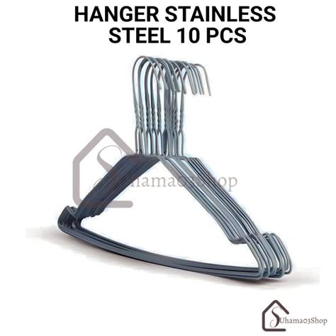 Hanger Kawat Stainless Anti Karat Isi 10 Pcs Gantungan Baju Stainless