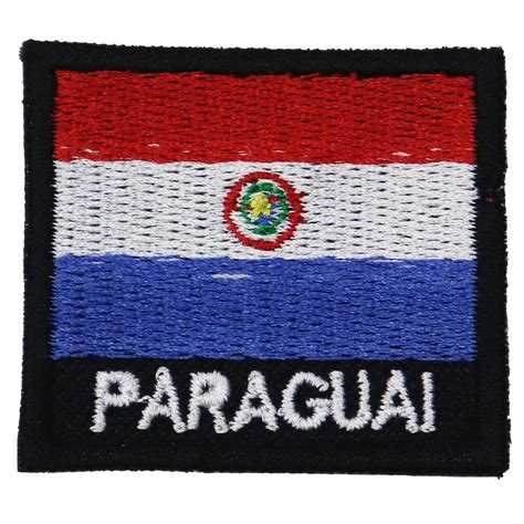 Patch Bordado Bandeira Paraguai 4x4 Cm Route Shirts