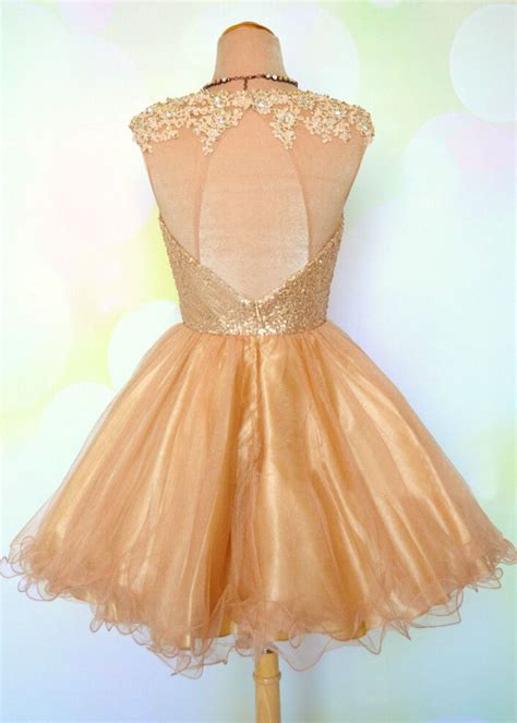 Homecoming Dress Short Homecoming Dress Gold Homecoming Dress Short