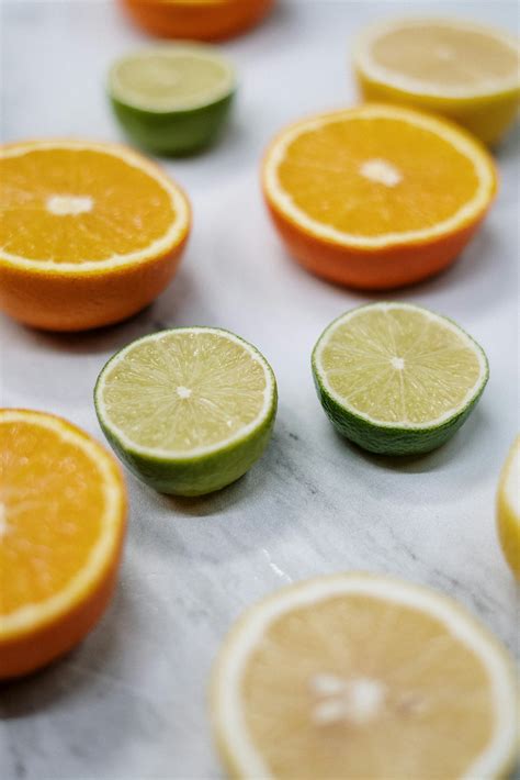 sliced citrus fruits  stock photo