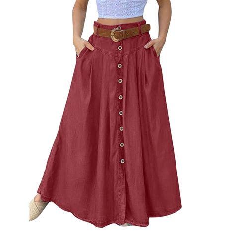 Zanzea Zanzea Women Solid Color Loose Side Pockets Casual Maxi Skirt