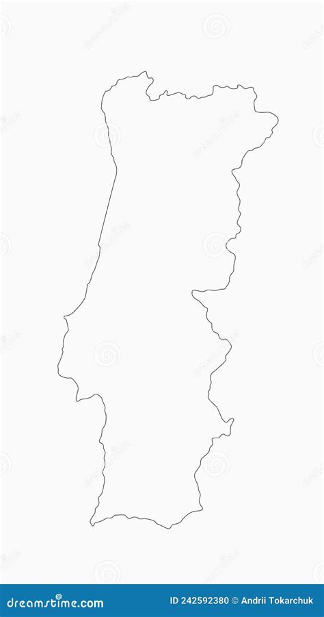 Vector Outline Map Portugal Template Europe Country Stock Vector