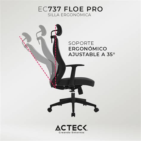 Silla Ejecutiva Acteck Floe Pro Ec Ergon Mica Negra