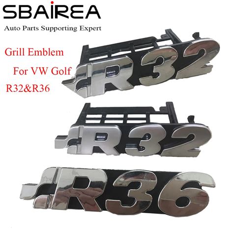 Sbairea R R Car D Sticker For Vw Golf R Front Grill Badge Emblem