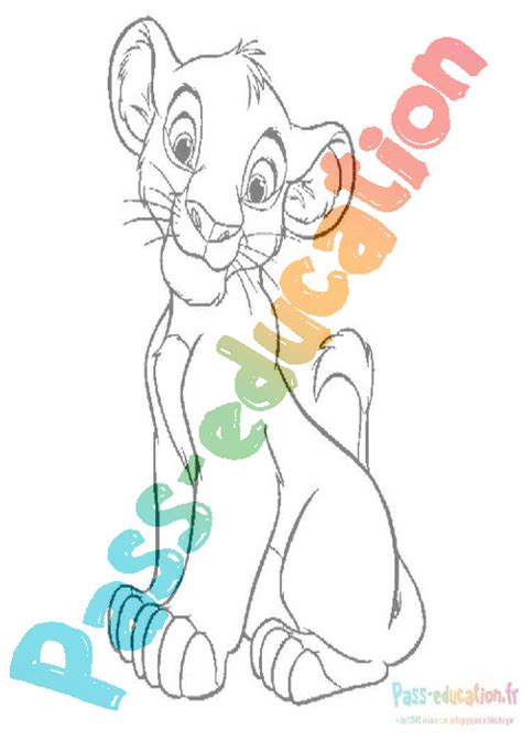 Coloriage Gratuit De Simba T L Chargement Et Impression Pdf Pour Enfants