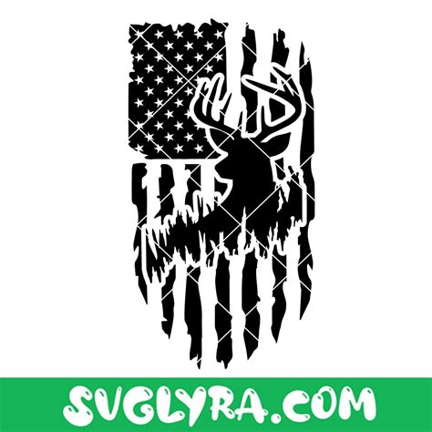 Deer Flag Svg American Flag Svg Hunting Deer Svg Hunt Flag Svg Svg