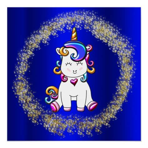 Rainbow Unicorn and Glitter Poster | Zazzle.com