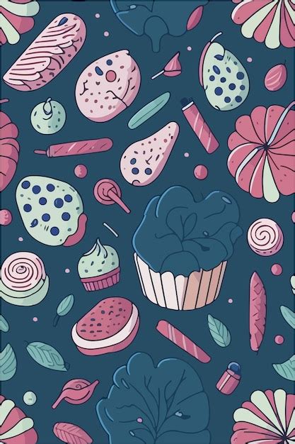 Premium Vector Confectionery Carousel Candy And Cream Vector Background