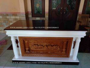 Jual Meja Altar Gereja Relif Perjamuan Kudus