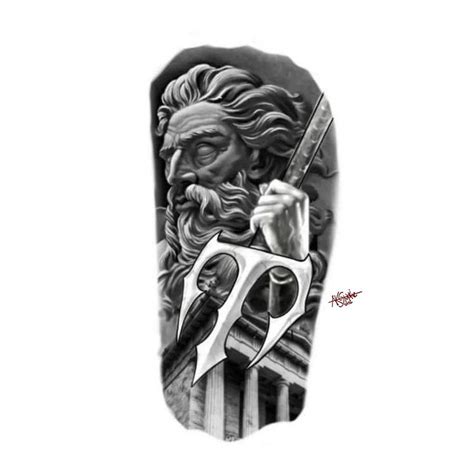 Poseidon Tattoo Sketch Poseidon Tattoo Zeus Tattoo Greek Tattoos