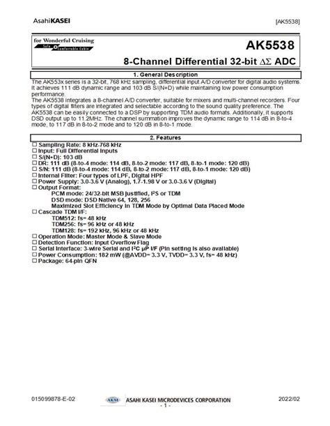 Asahi Kasei Microdevices Semiconductors Datasheets Mouser