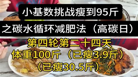 小基数挑战瘦到95斤之碳水循环减肥法（高碳日）（第四轮第二十四天：已瘦39斤） Youtube