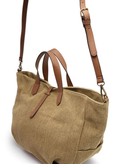 Lyst Mango Canvas Tote Bag In Natural