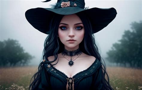 Premium AI Image The Girl Is A Witch Portrait Of A Beautiful Woman In